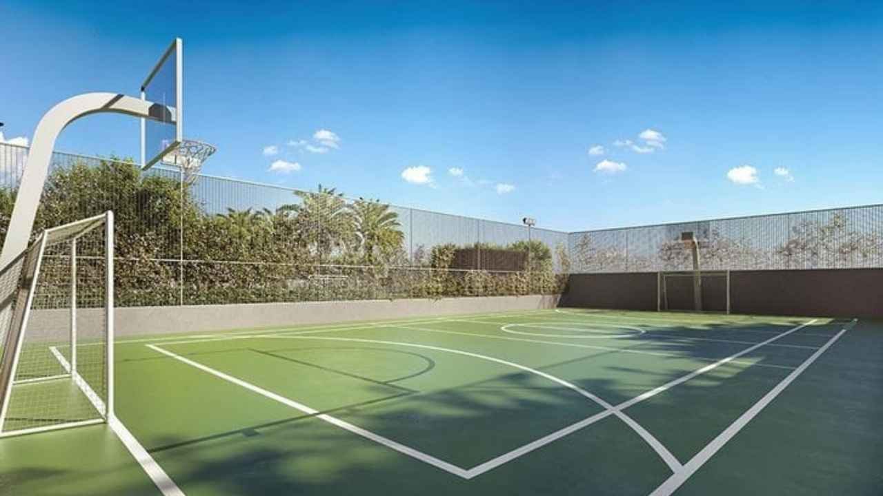 level ground for outdoor basketball court