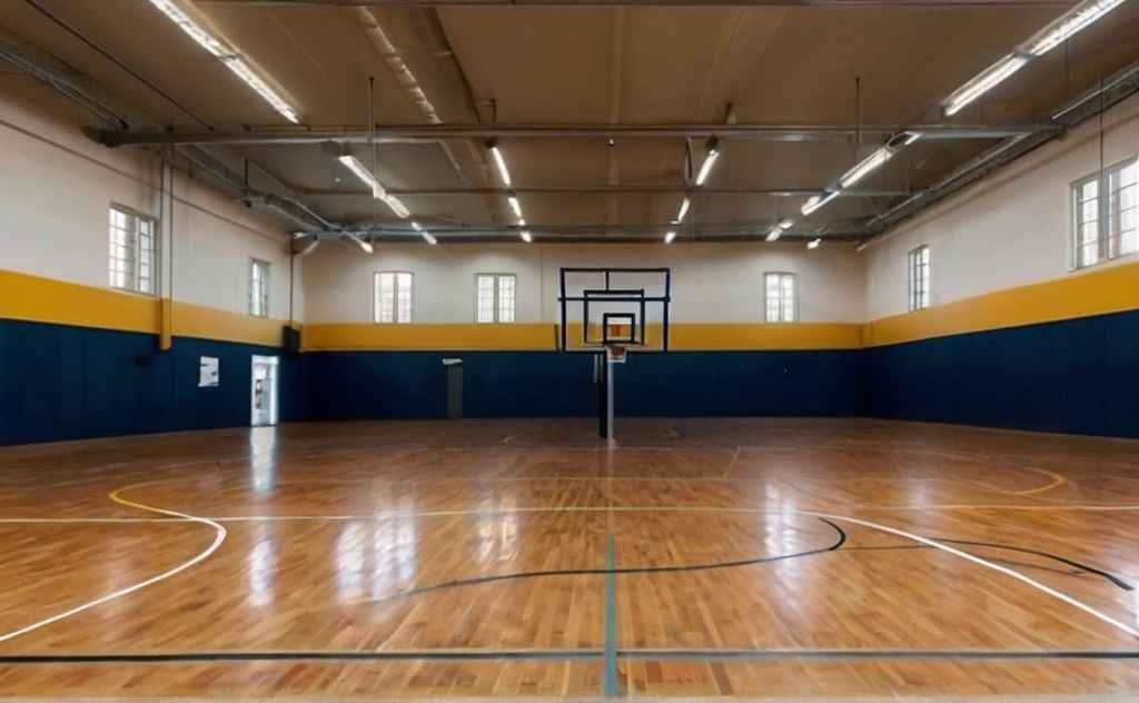 high ceiling for indoor basketball court