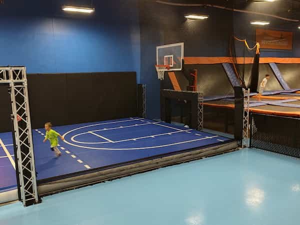 The trampoline basketball court cost