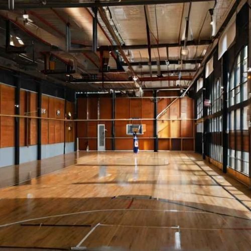 What is the size of an indoor basketball court?