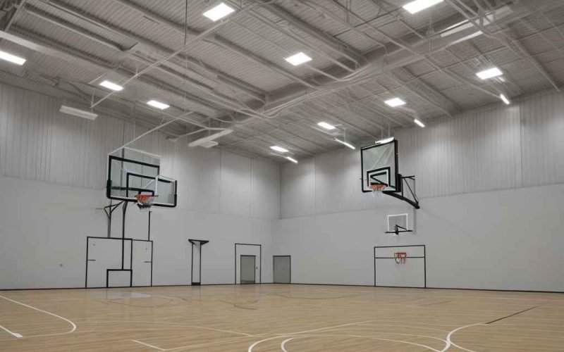 Indoor Basketball Court Lighting Layouts