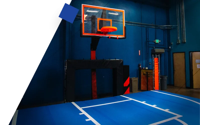 The trampoline basketball court cost