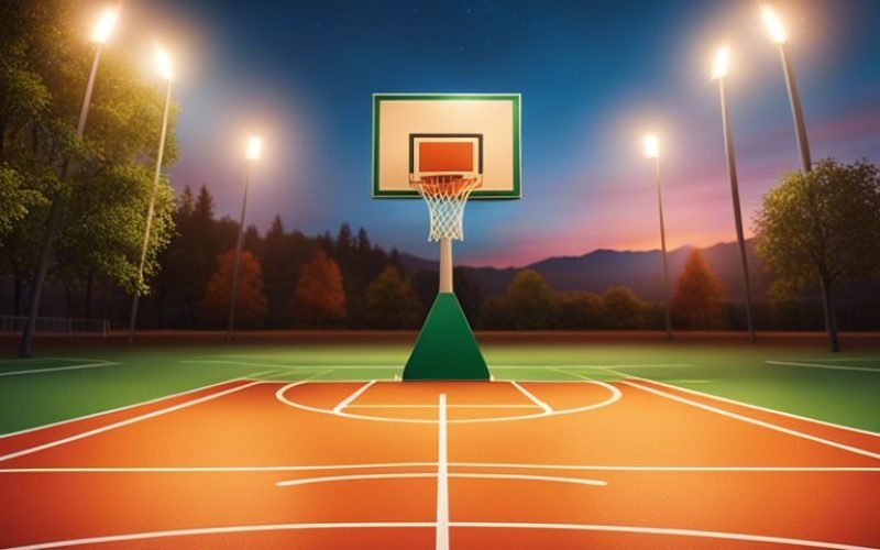 What are the benefits of using solar lights for a basketball court?