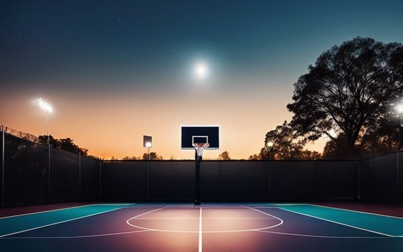 What factors should be considered when choosing solar lights for a basketball court?